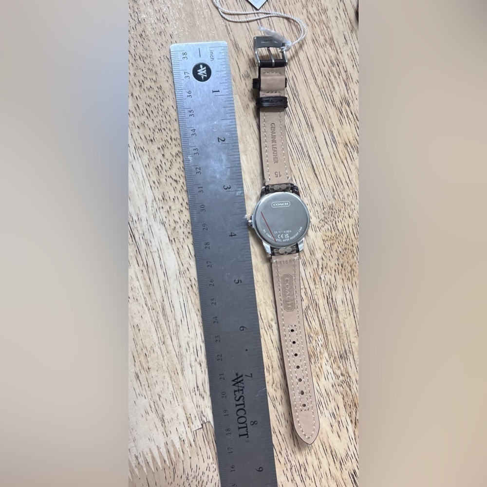 New Coach Signature Index Signature Leather Strap Watch JA1 - Picture 5 of 6